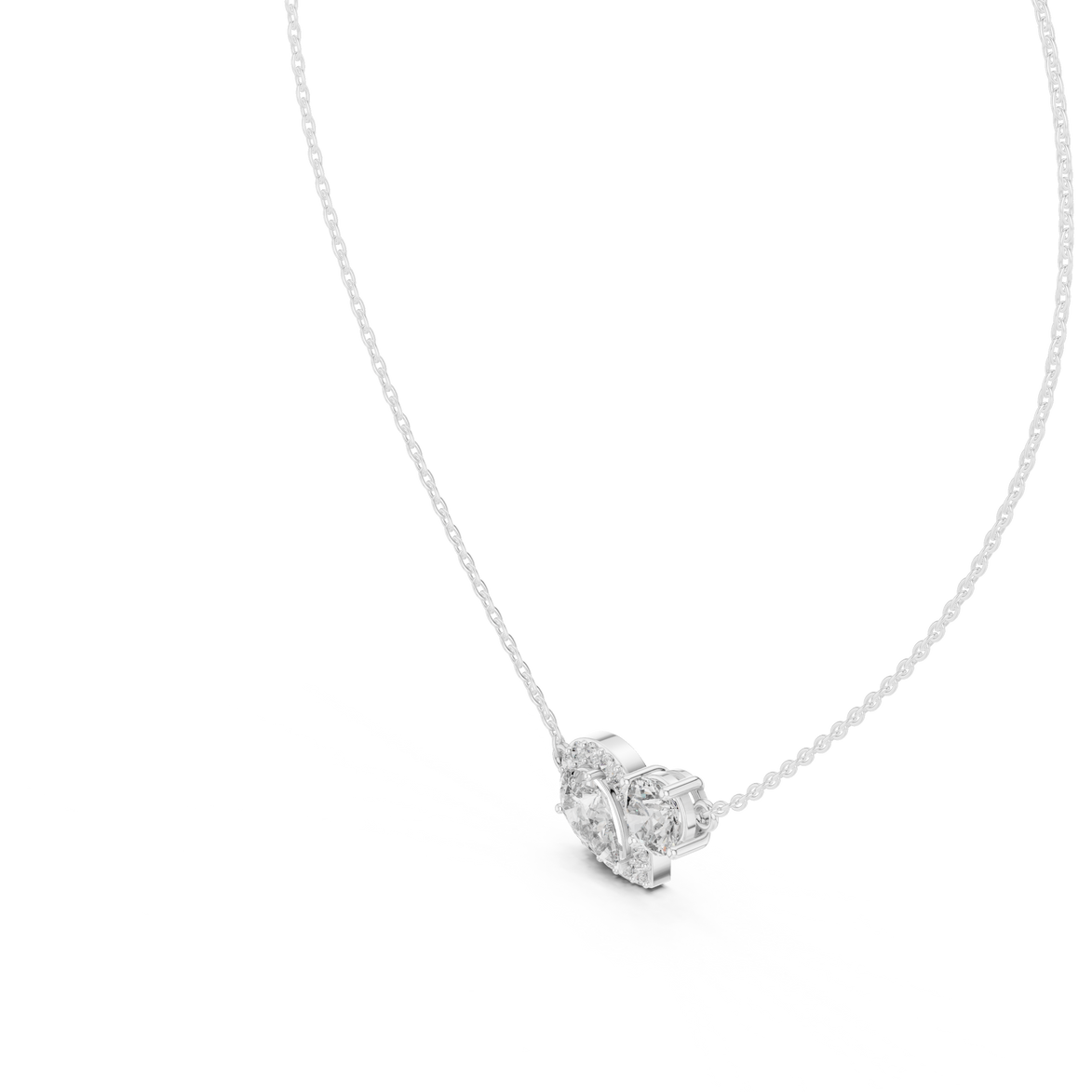 Modern pear and round diamond pendant in gold with lab grown diamonds by Signora Jewels