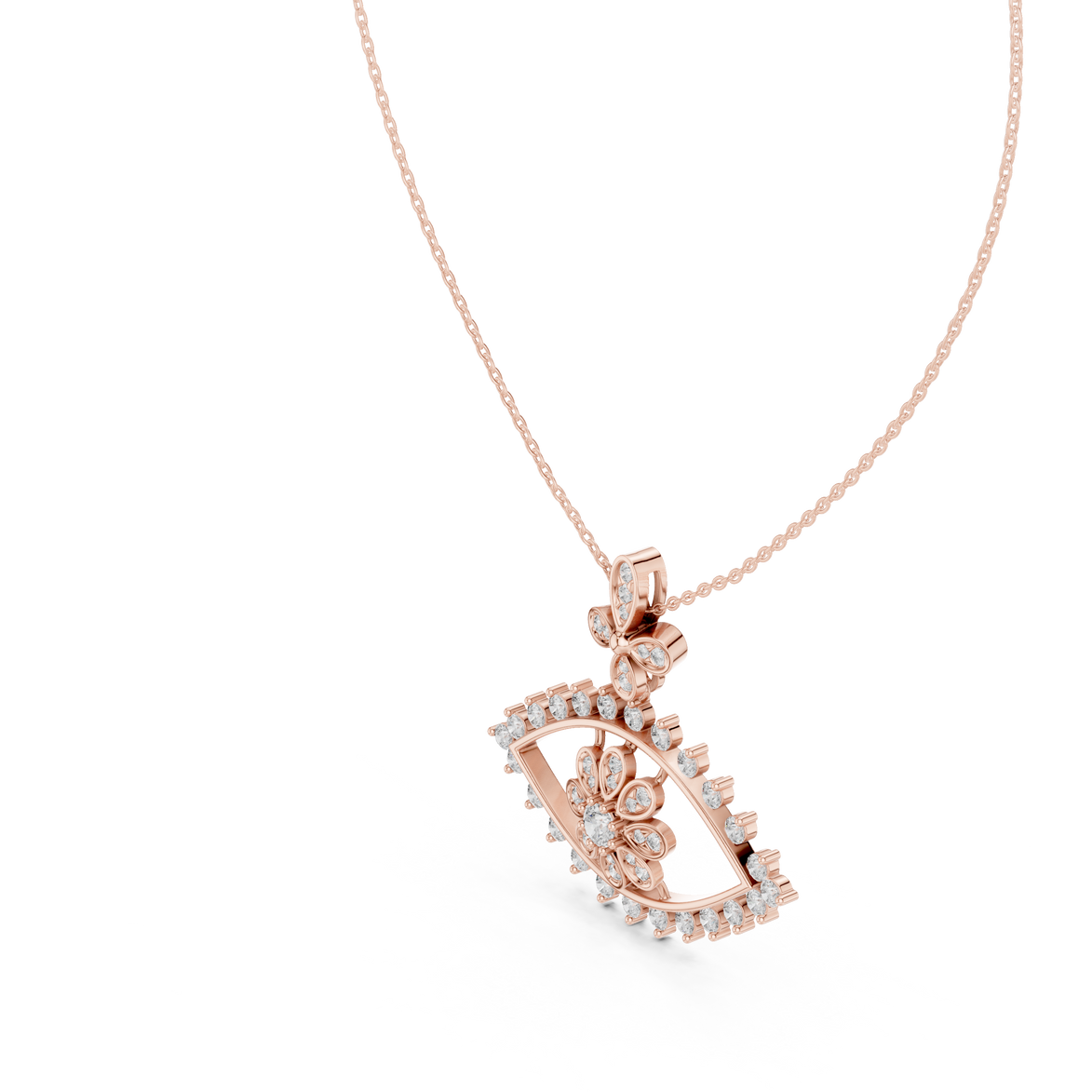 Luxury evil eye diamond pendant in gold with lab grown diamonds by Signora Jewels