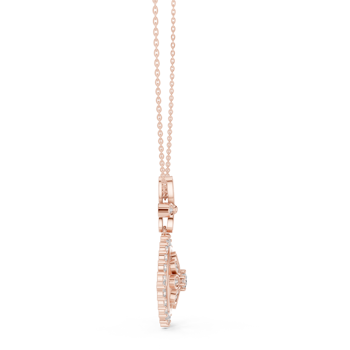 Luxury evil eye diamond pendant in gold with lab grown diamonds by Signora Jewels