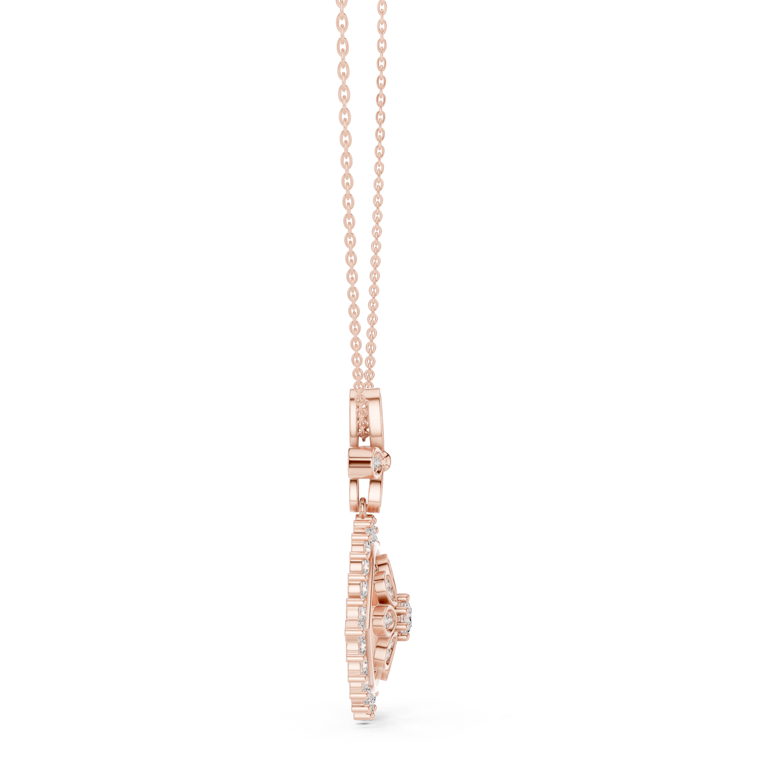 Luxury evil eye diamond pendant in gold with lab grown diamonds by Signora Jewels