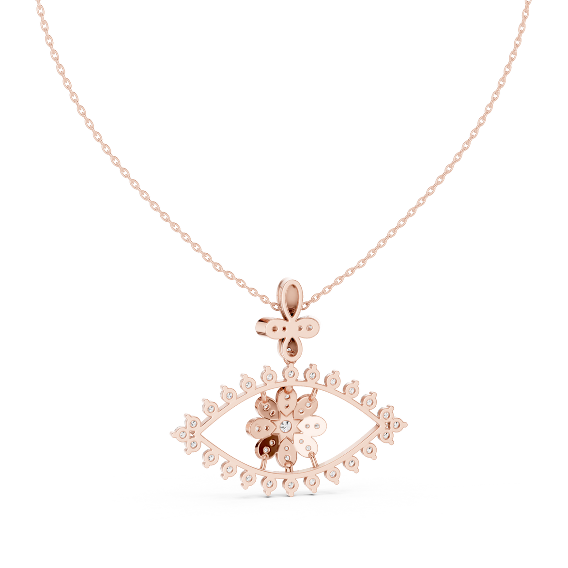 Luxury evil eye diamond pendant in gold with lab grown diamonds by Signora Jewels