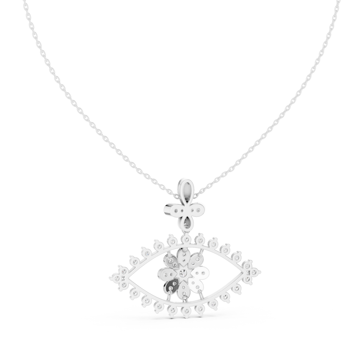 Luxury evil eye diamond pendant in gold with lab grown diamonds by Signora Jewels