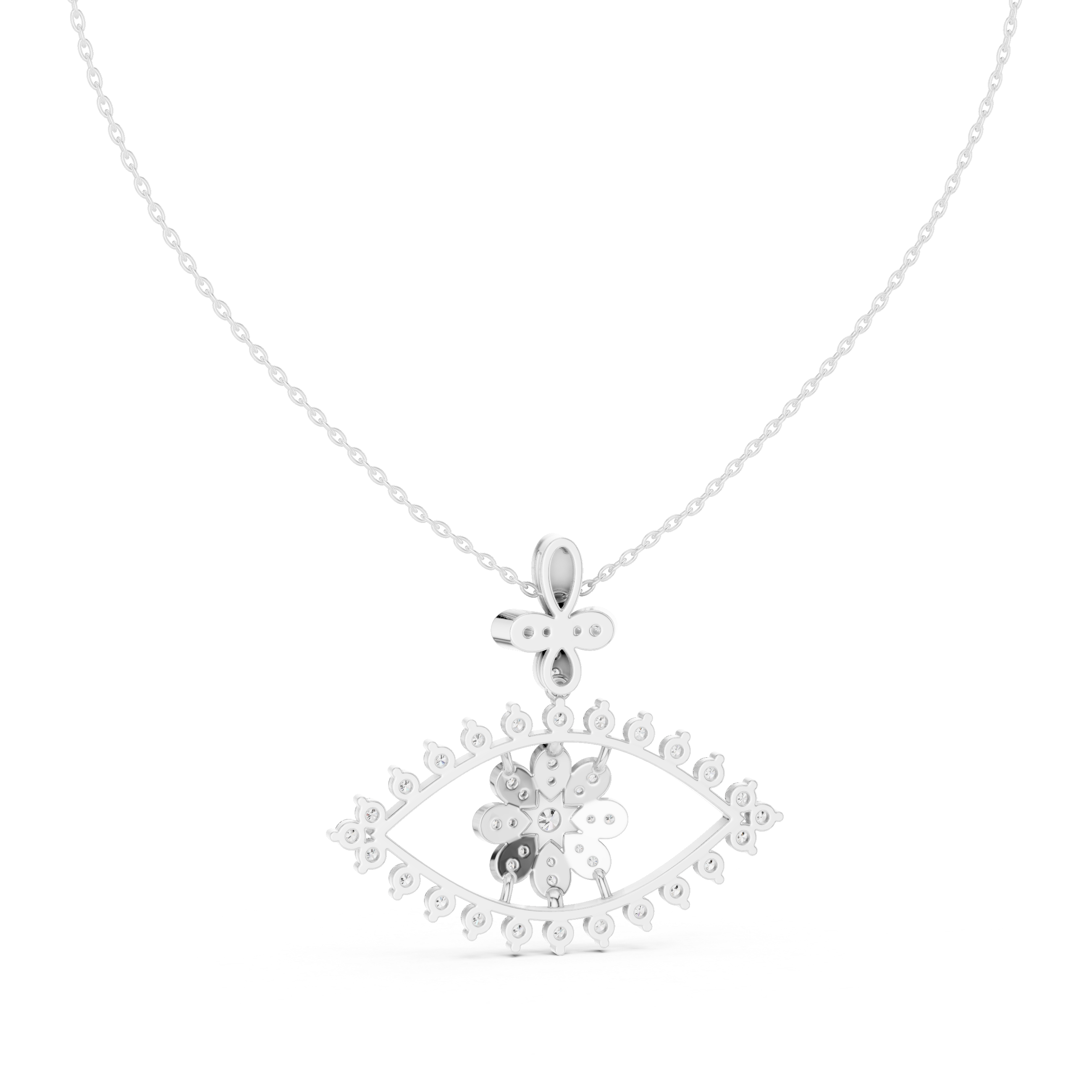 Luxury evil eye diamond pendant in gold with lab grown diamonds by Signora Jewels