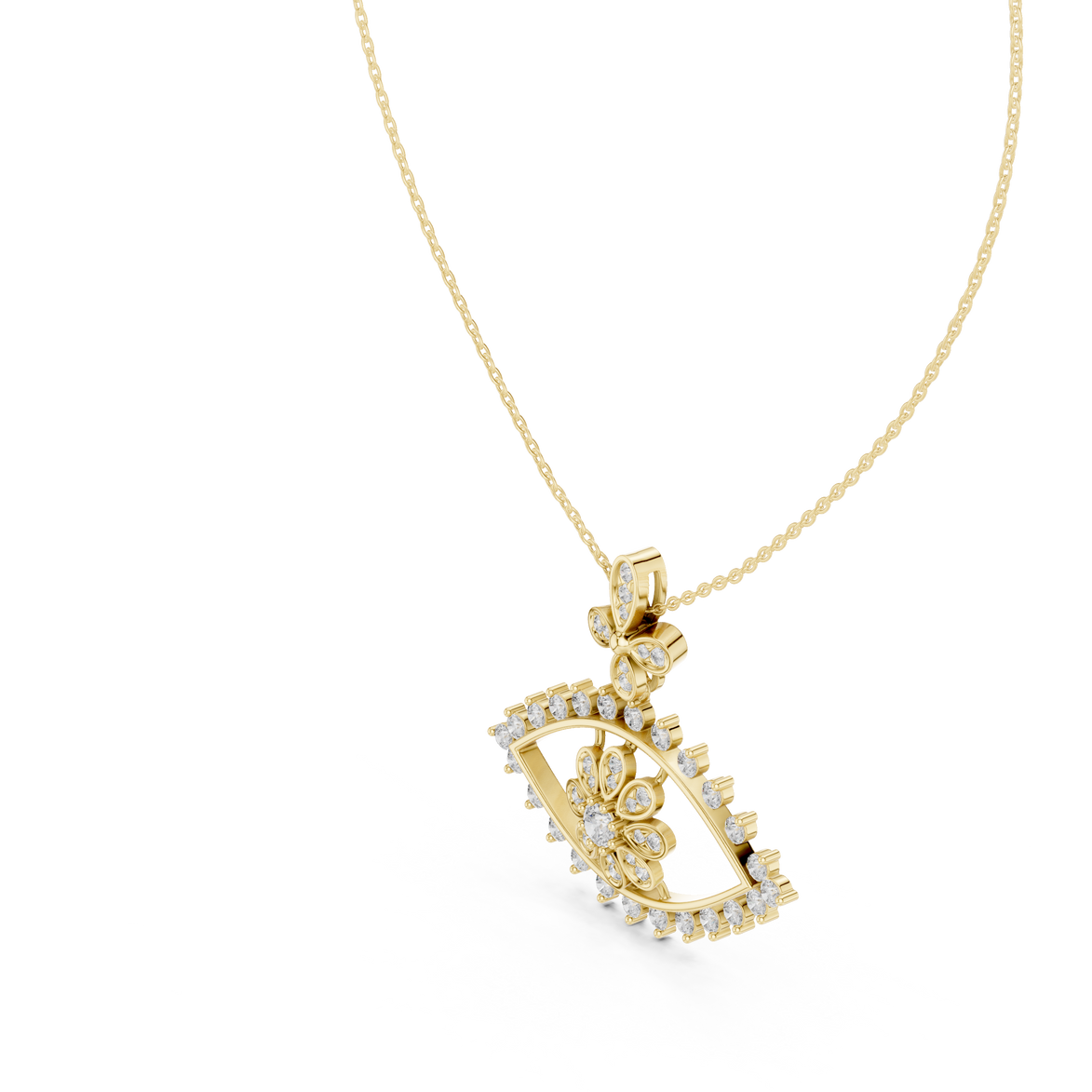 Luxury evil eye diamond pendant in gold with lab grown diamonds by Signora Jewels