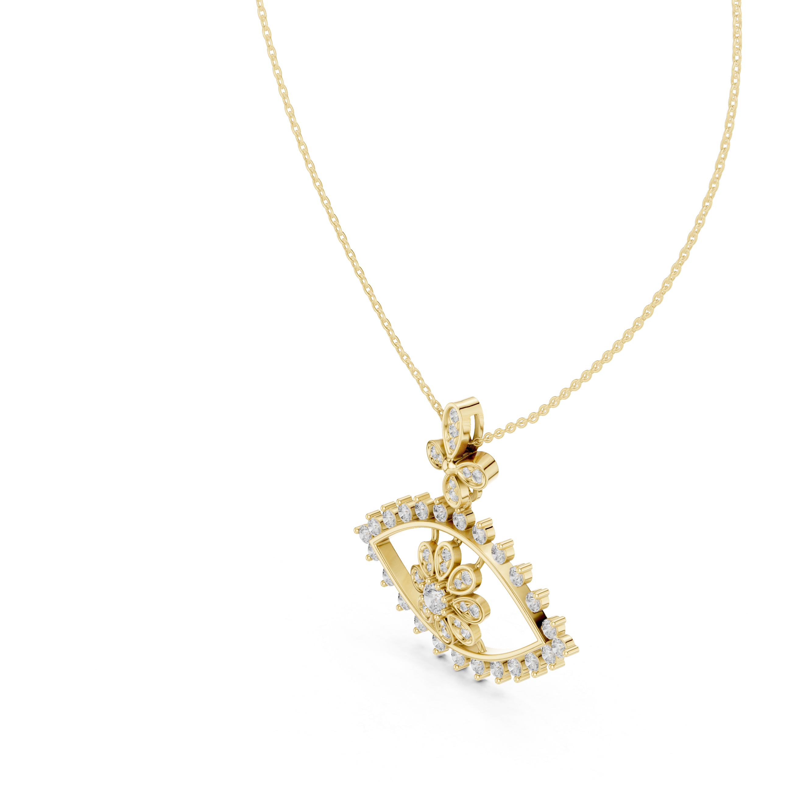 Luxury evil eye diamond pendant in gold with lab grown diamonds by Signora Jewels