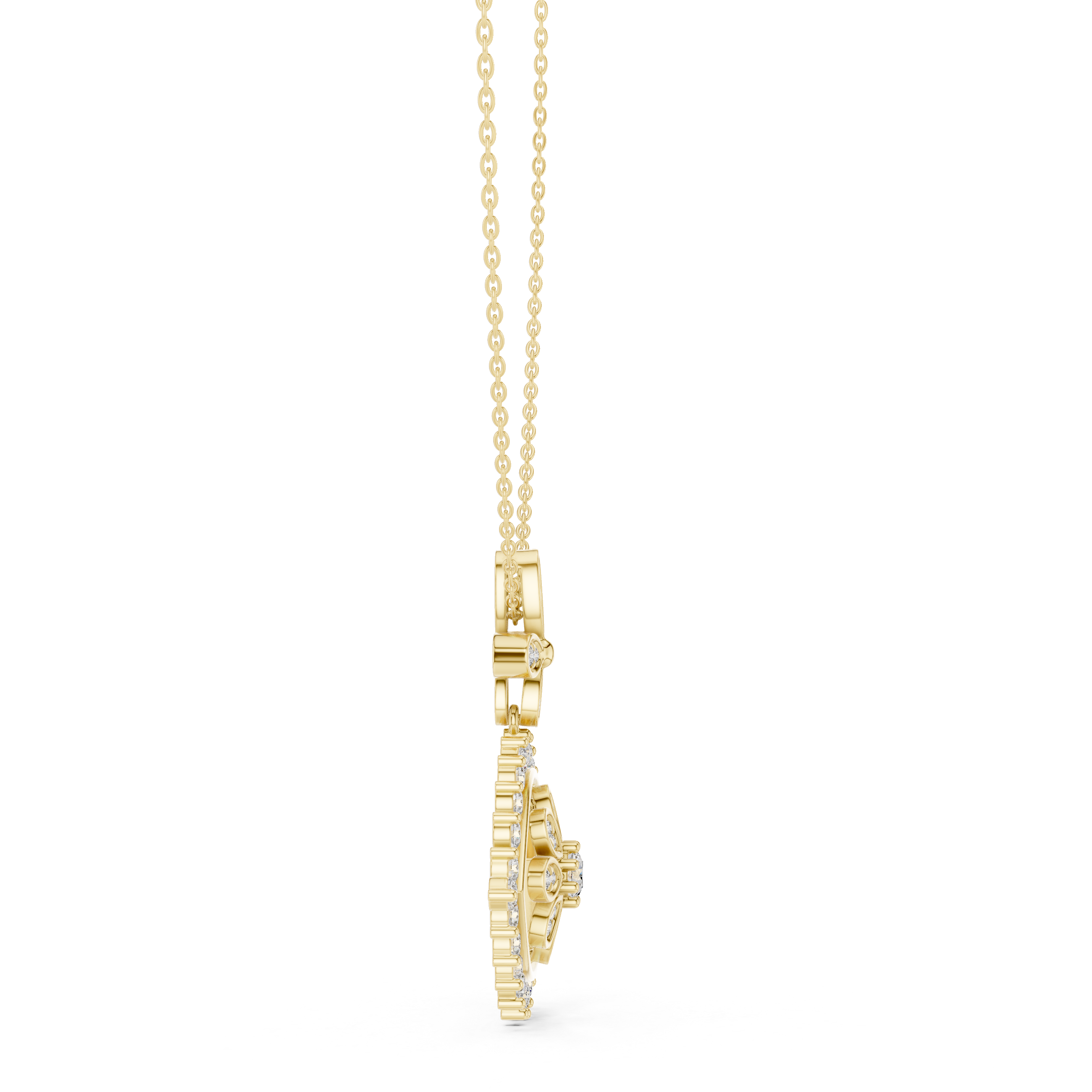 Luxury evil eye diamond pendant in gold with lab grown diamonds by Signora Jewels