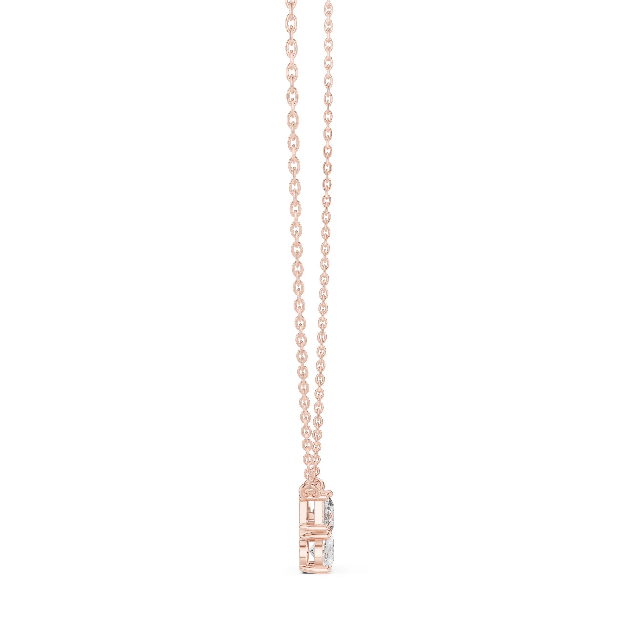 Modern mixed shape diamond cluster pendant in gold with lab grown diamonds by Signora Jewels
