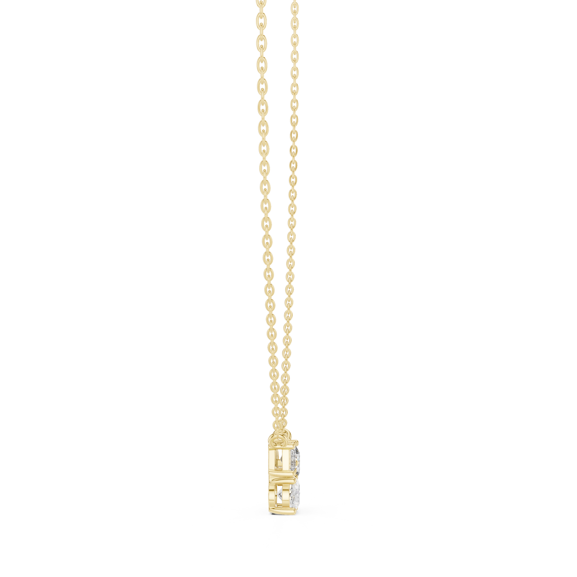 Modern mixed shape diamond cluster pendant in gold with lab grown diamonds by Signora Jewels