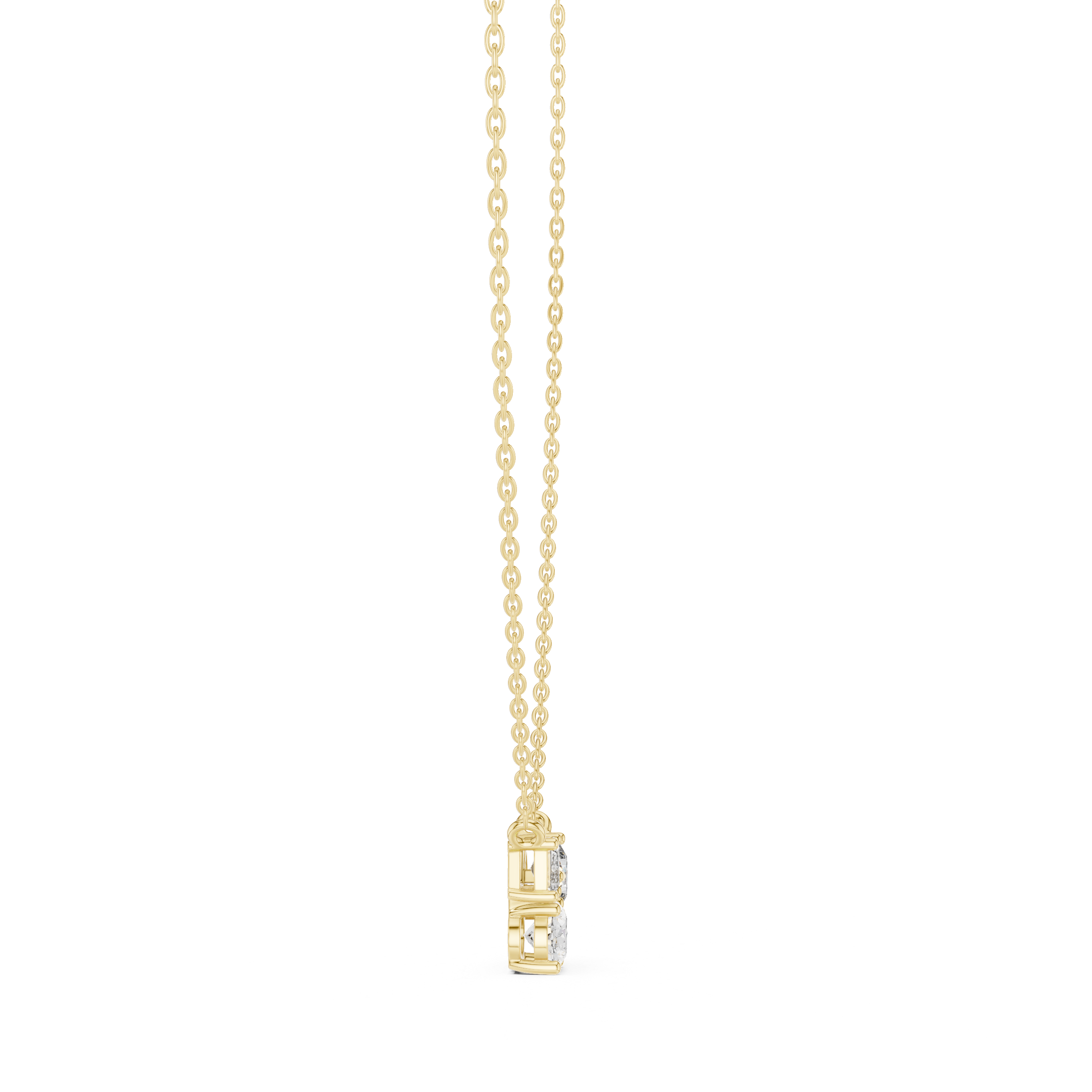 Modern mixed shape diamond cluster pendant in gold with lab grown diamonds by Signora Jewels