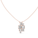 Modern emerald cut diamond cluster pendant in gold with lab grown diamonds by Signora Jewels