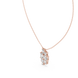 Modern emerald cut diamond cluster pendant in gold with lab grown diamonds by Signora Jewels
