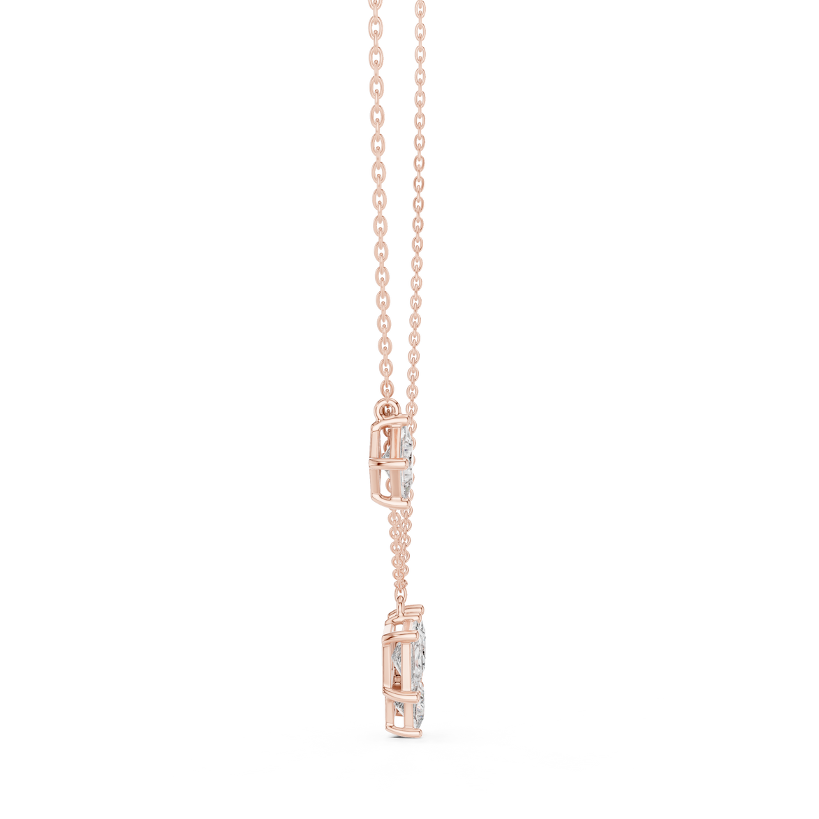 Modern princess cut diamond cluster pendant in gold with lab grown diamonds by Signora Jewels