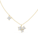 Modern princess cut diamond cluster pendant in gold with lab grown diamonds by Signora Jewels