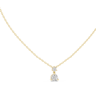 round diamond drop pendant in yellow gold
