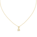 Minimal two stone diamond drop pendant in gold with lab grown diamonds by Signora Jewels