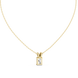 Minimal radiant cut solitaire diamond pendant in gold with lab grown diamond by Signora Jewels