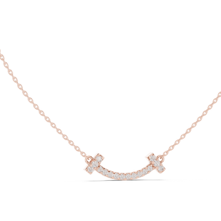 curved bar lab grown diamond pendant in rose gold