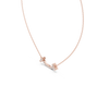 Minimal curved diamond bar pendant in gold with lab grown diamonds by Signora Jewels