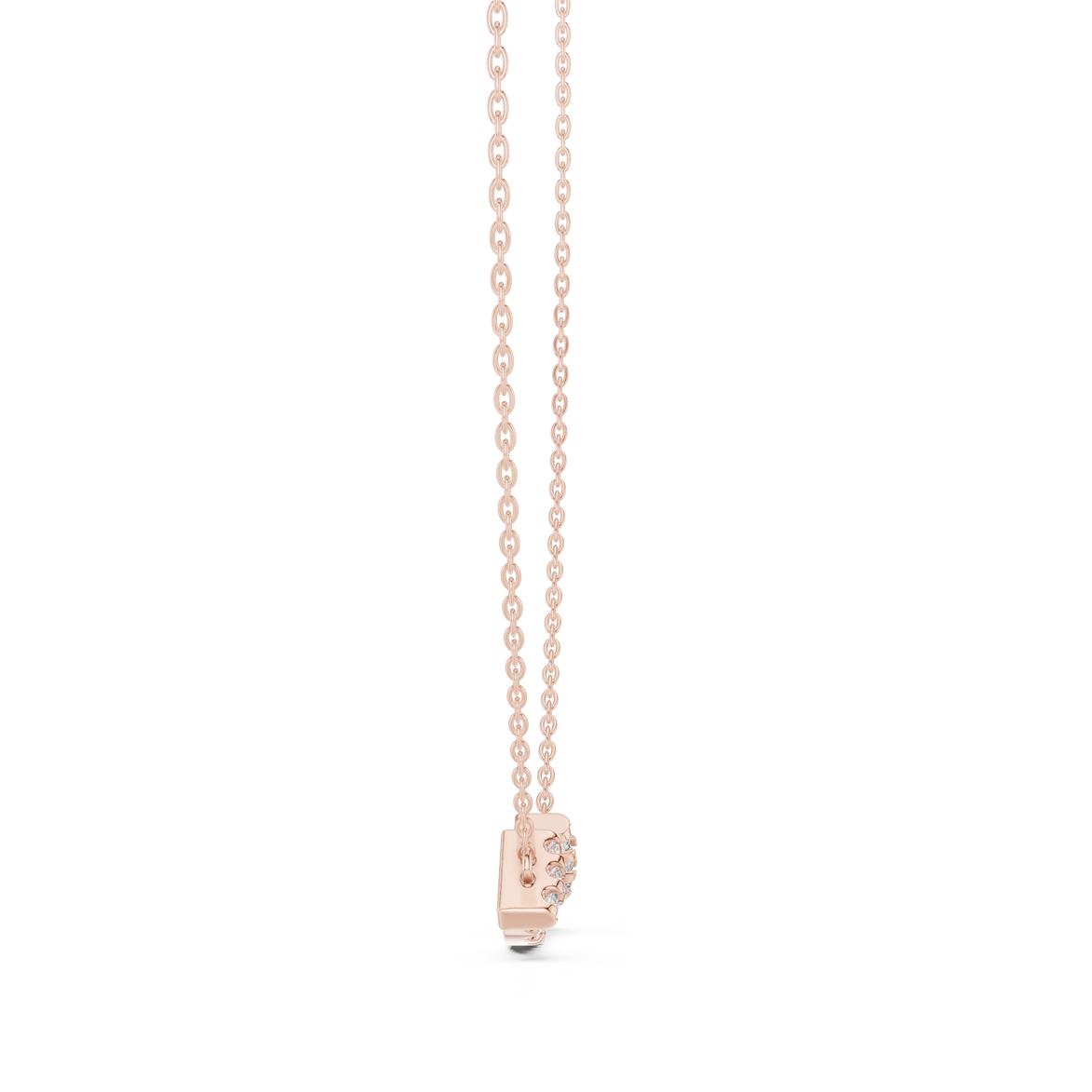 Minimal curved diamond bar pendant in gold with lab grown diamonds by Signora Jewels