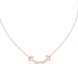 Minimal curved diamond bar pendant in gold with lab grown diamonds by Signora Jewels