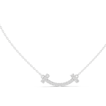 Minimal curved diamond bar pendant in gold with lab grown diamonds by Signora Jewels