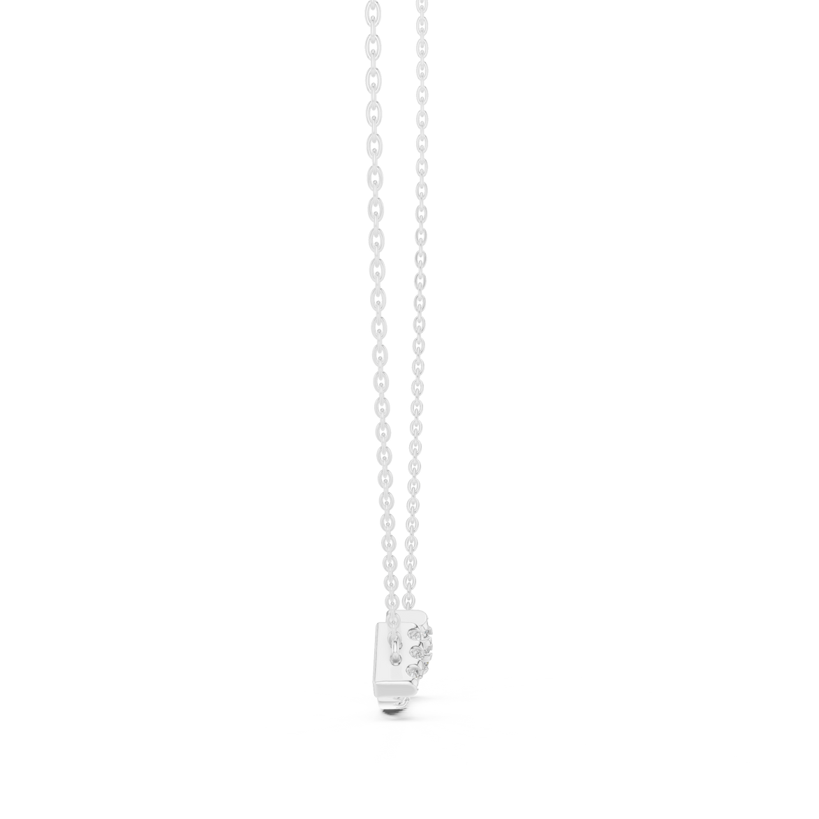 Minimal curved diamond bar pendant in gold with lab grown diamonds by Signora Jewels