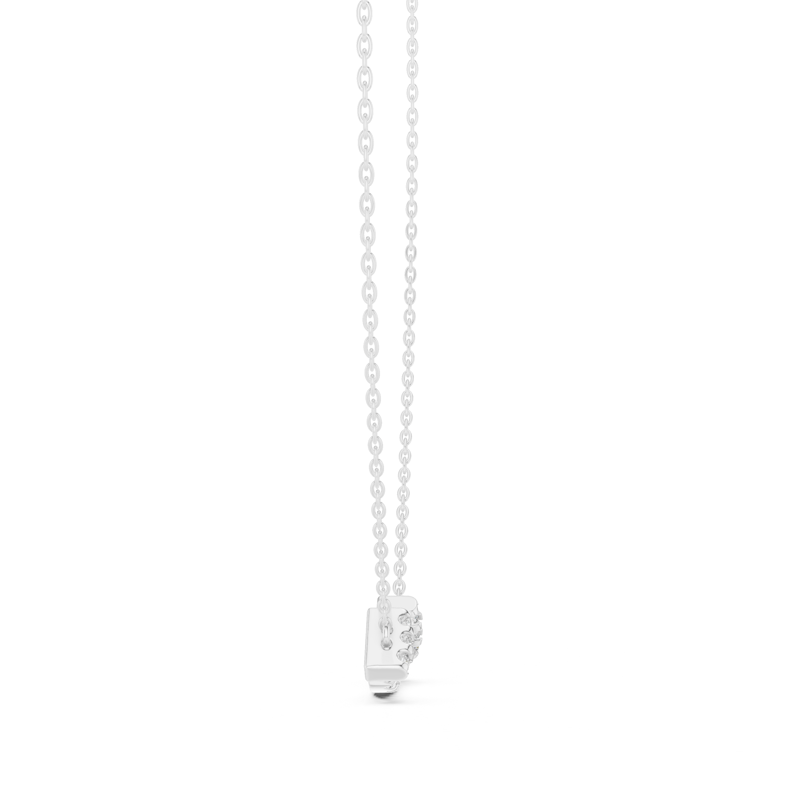 Minimal curved diamond bar pendant in gold with lab grown diamonds by Signora Jewels