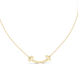 Minimal curved diamond bar pendant in gold with lab grown diamonds by Signora Jewels