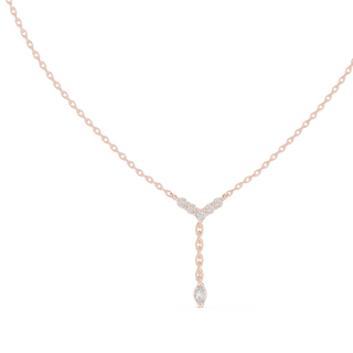 marquise lab grown diamond drop pendant in rose gold