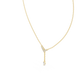Minimal diamond drop pendant in gold with marquise and round lab grown diamonds by Signora Jewels