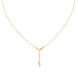 Minimal diamond drop pendant in gold with marquise and round lab grown diamonds by Signora Jewels