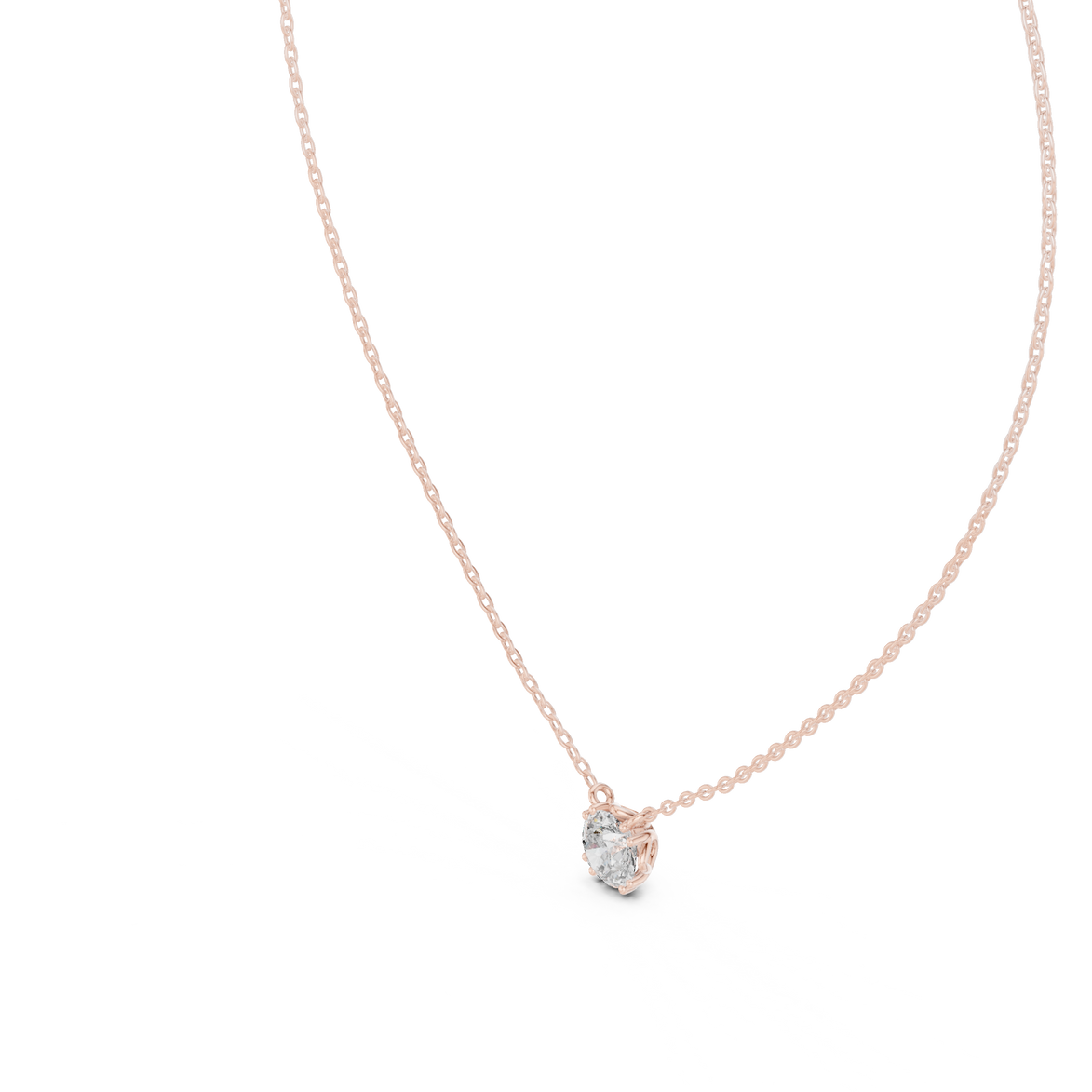 Minimal round cut solitaire diamond pendant in gold with lab grown diamond by Signora Jewels