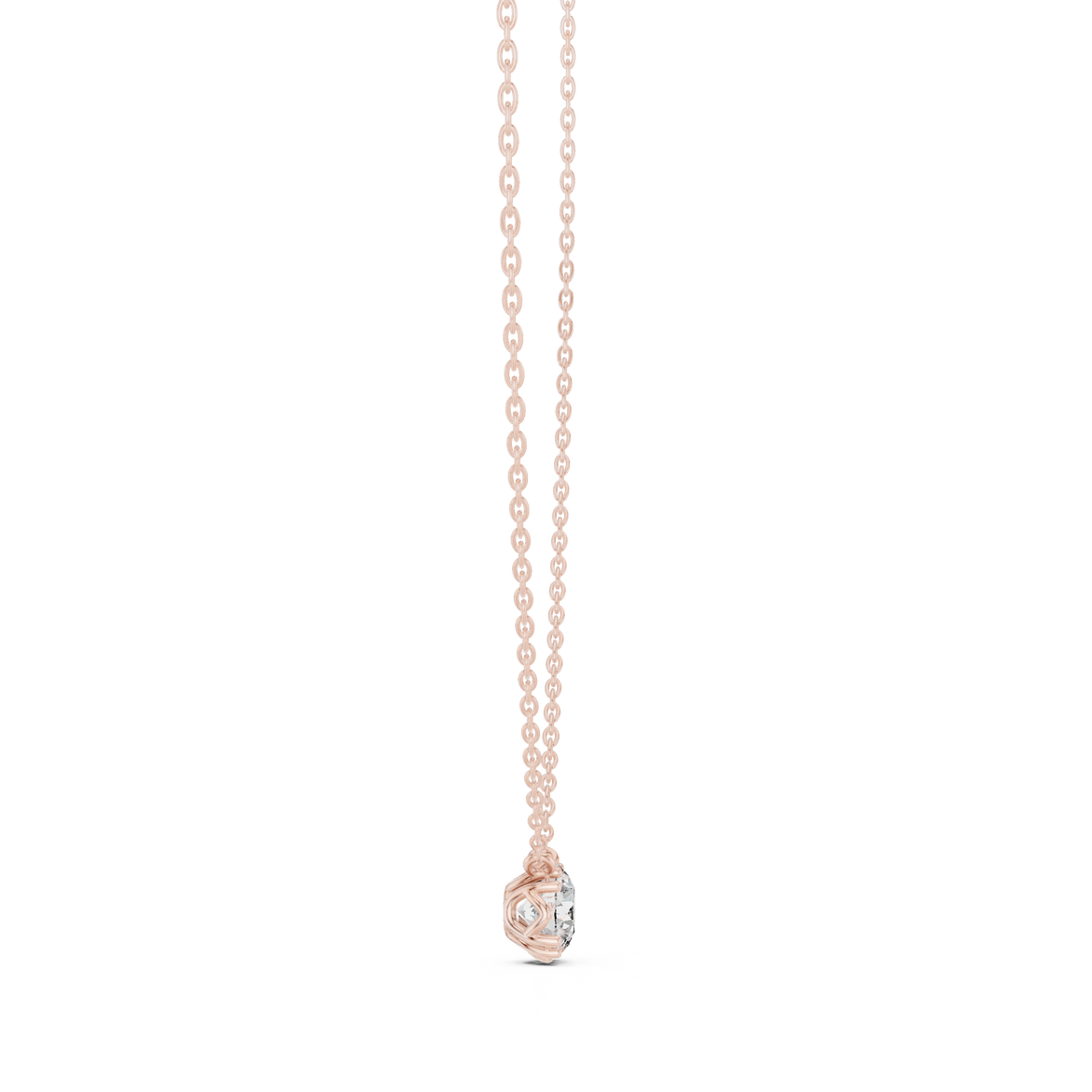 Minimal round cut solitaire diamond pendant in gold with lab grown diamond by Signora Jewels