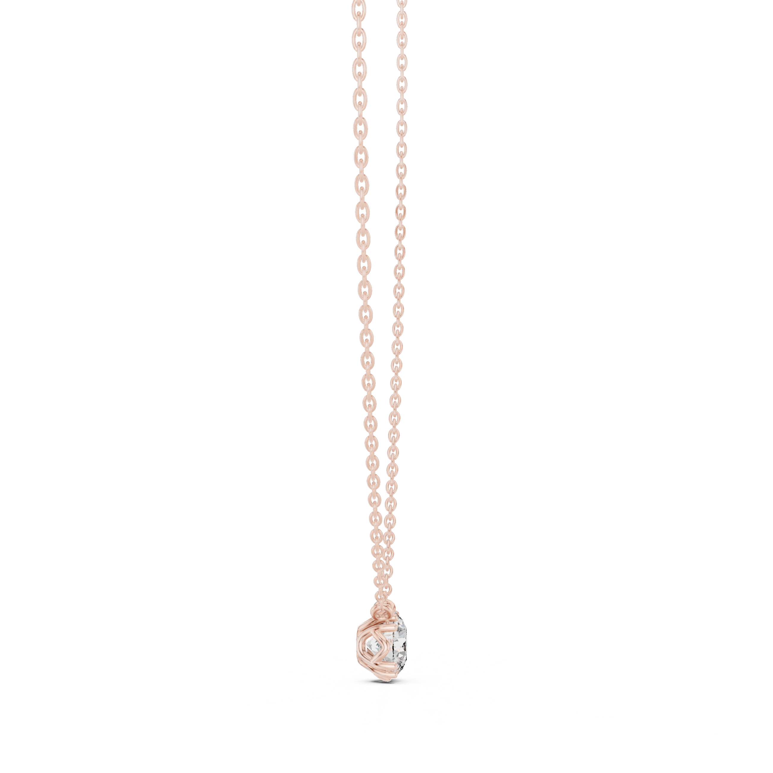 Minimal round cut solitaire diamond pendant in gold with lab grown diamond by Signora Jewels