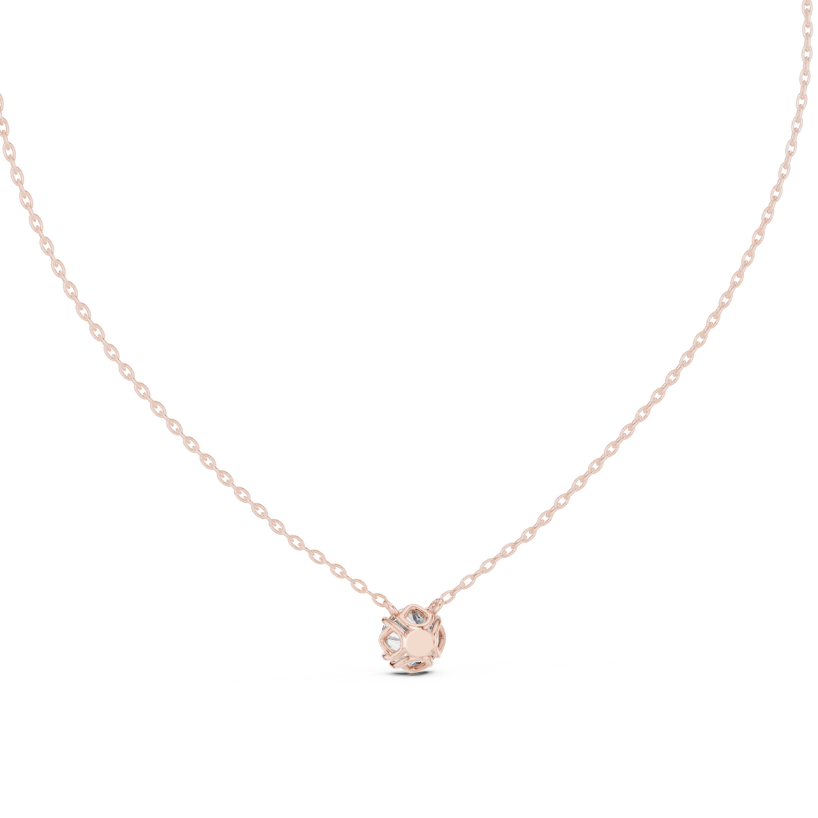 Minimal round cut solitaire diamond pendant in gold with lab grown diamond by Signora Jewels