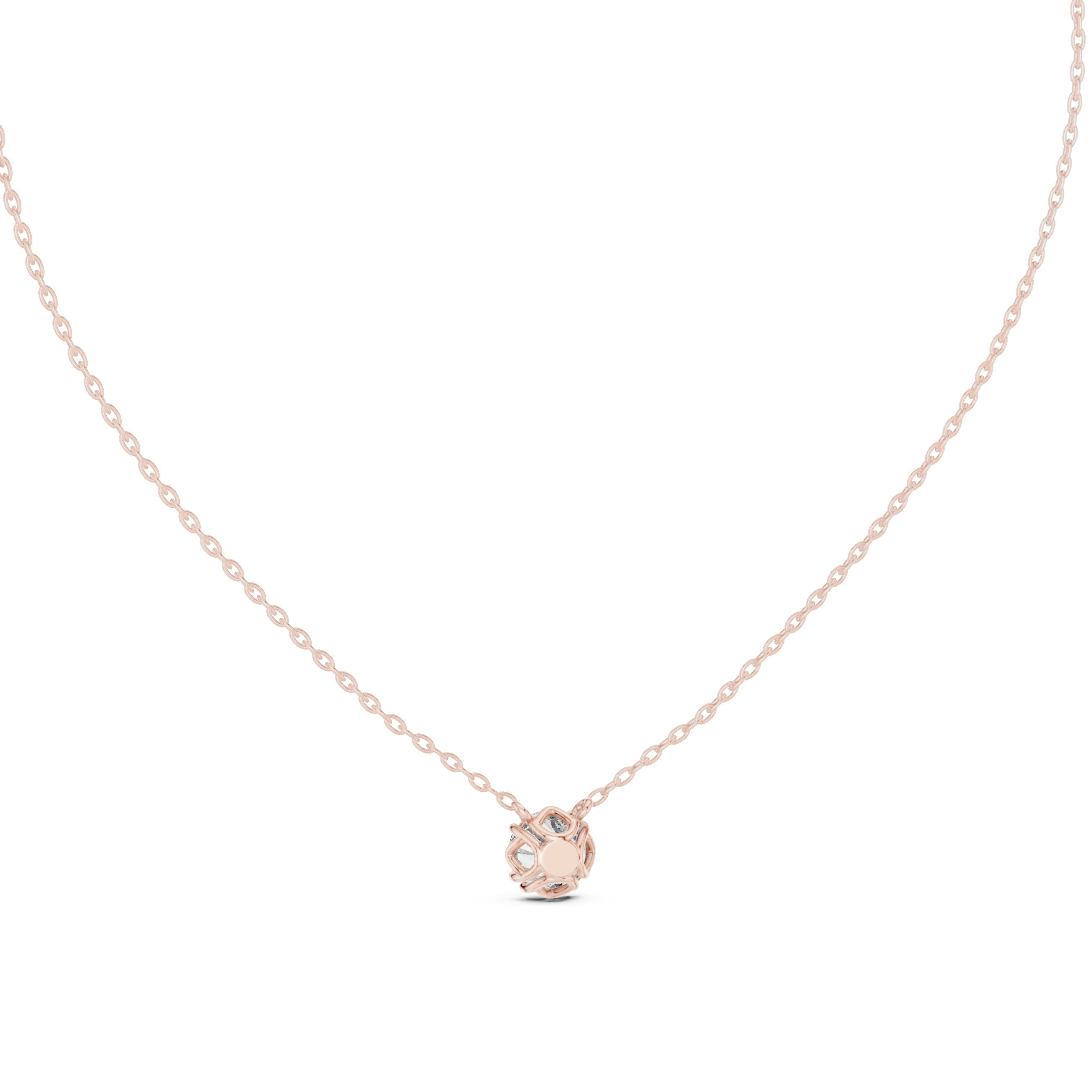 Minimal round cut solitaire diamond pendant in gold with lab grown diamond by Signora Jewels