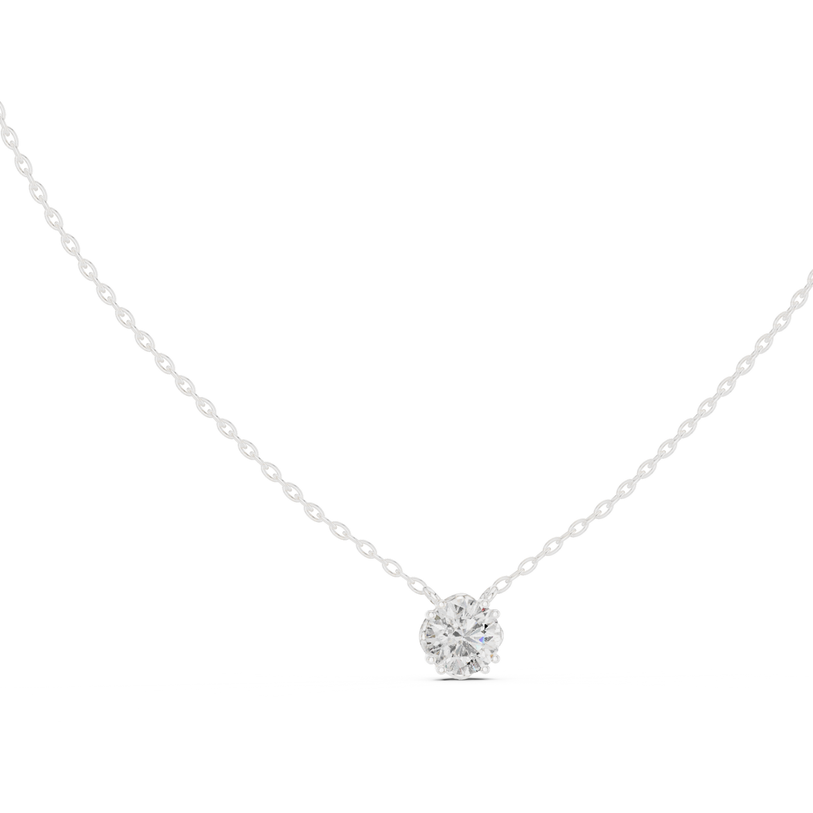 Minimal round cut solitaire diamond pendant in gold with lab grown diamond by Signora Jewels