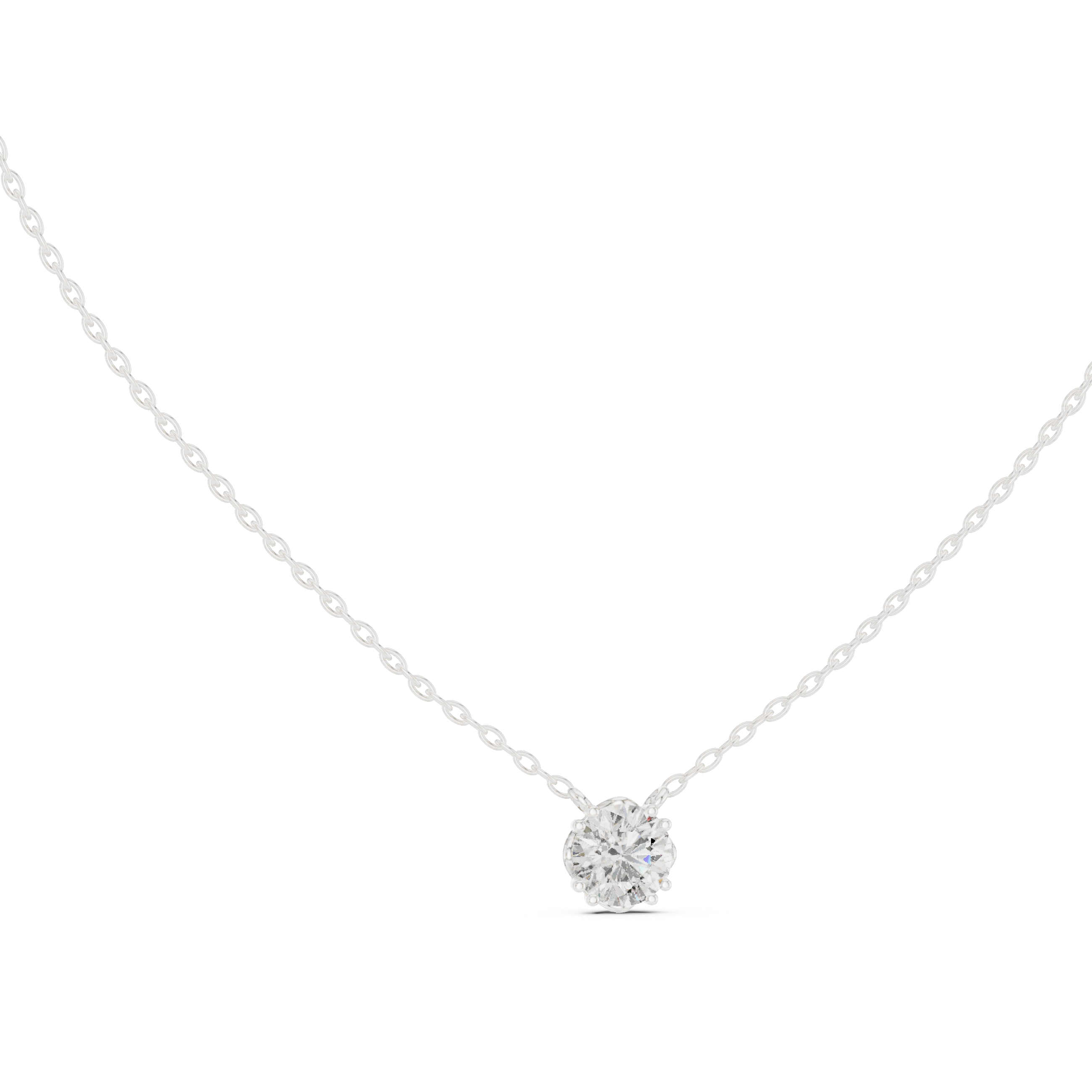 Minimal round cut solitaire diamond pendant in gold with lab grown diamond by Signora Jewels