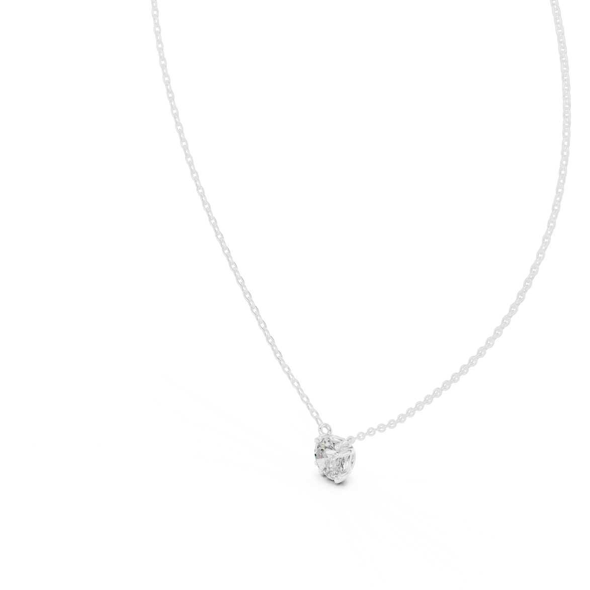 Minimal round cut solitaire diamond pendant in gold with lab grown diamond by Signora Jewels