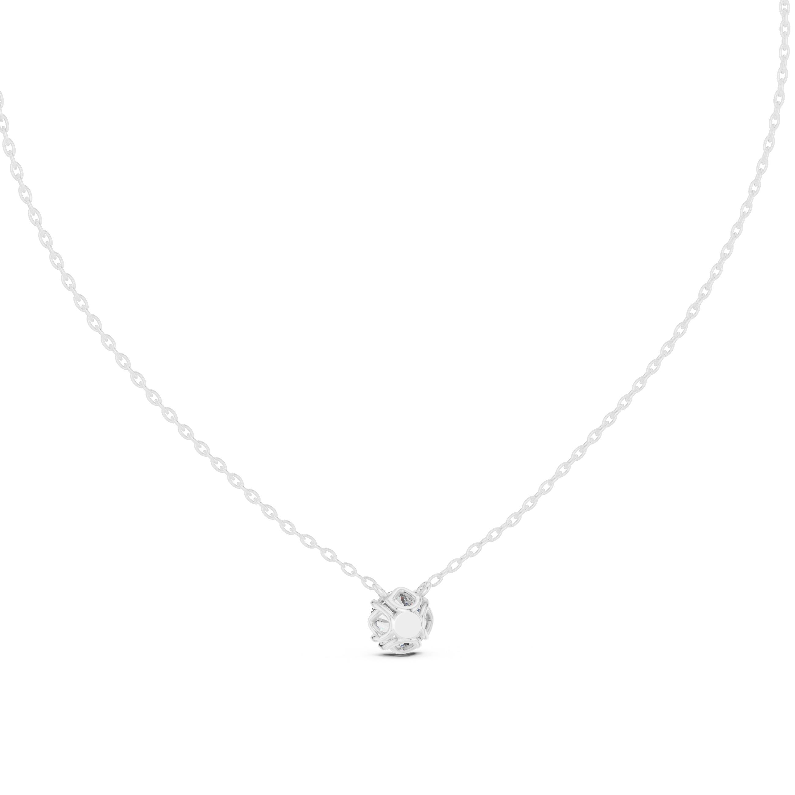 Minimal round cut solitaire diamond pendant in gold with lab grown diamond by Signora Jewels