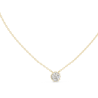 round lab grown diamond solitaire pendant in yellow gold
