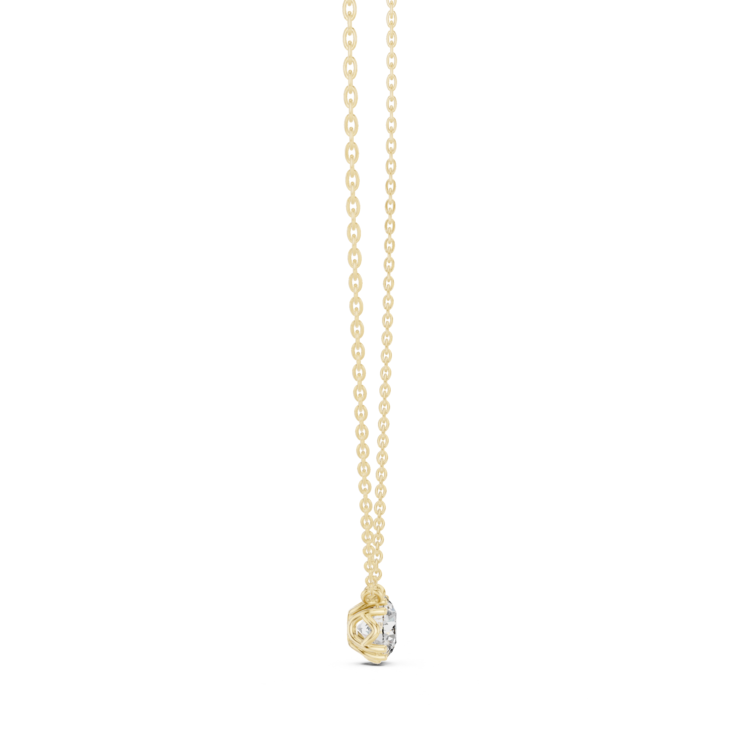 Minimal round cut solitaire diamond pendant in gold with lab grown diamond by Signora Jewels