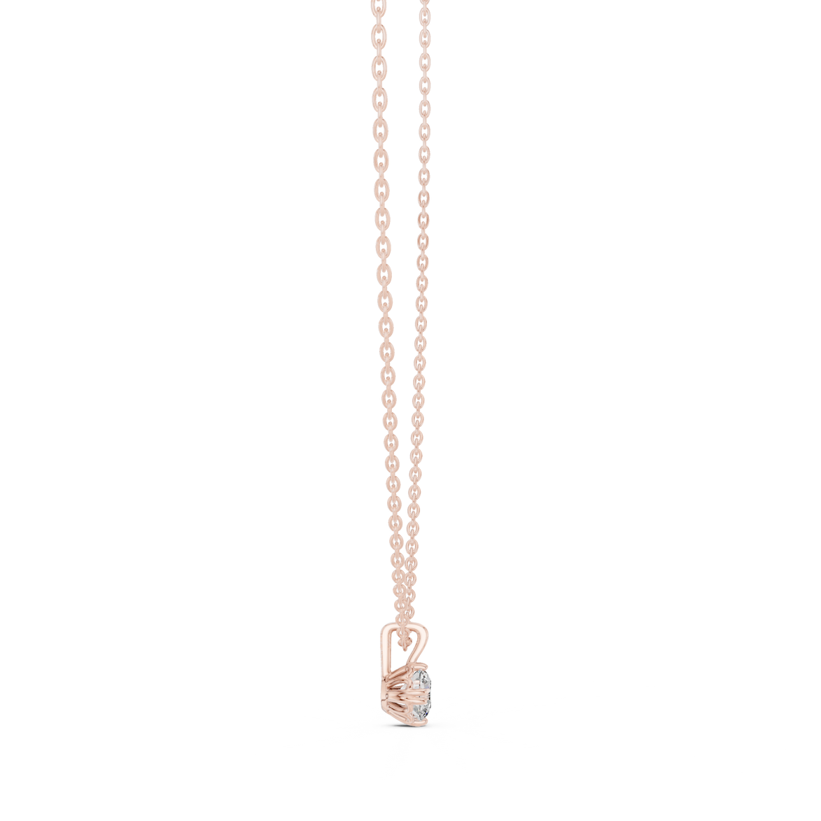 Minimal round cut solitaire diamond pendant in gold with lab grown diamond by Signora Jewels