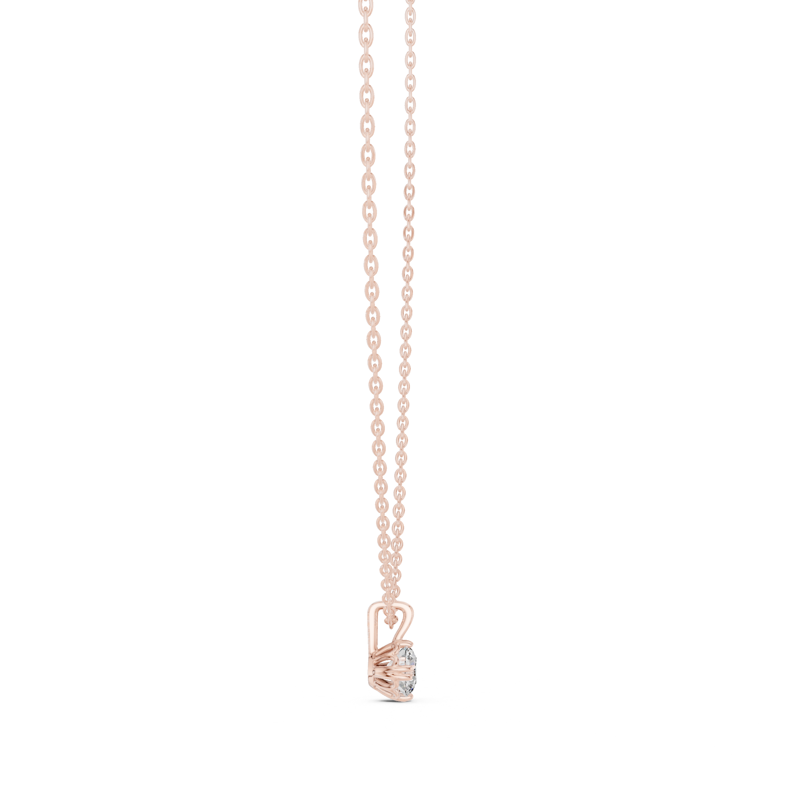Minimal round cut solitaire diamond pendant in gold with lab grown diamond by Signora Jewels