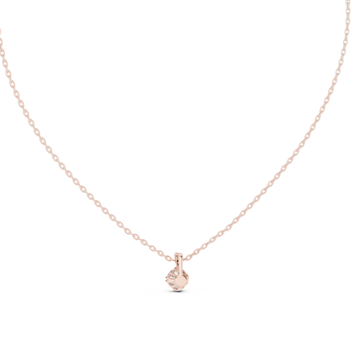 Minimal round cut solitaire diamond pendant in gold with lab grown diamond by Signora Jewels