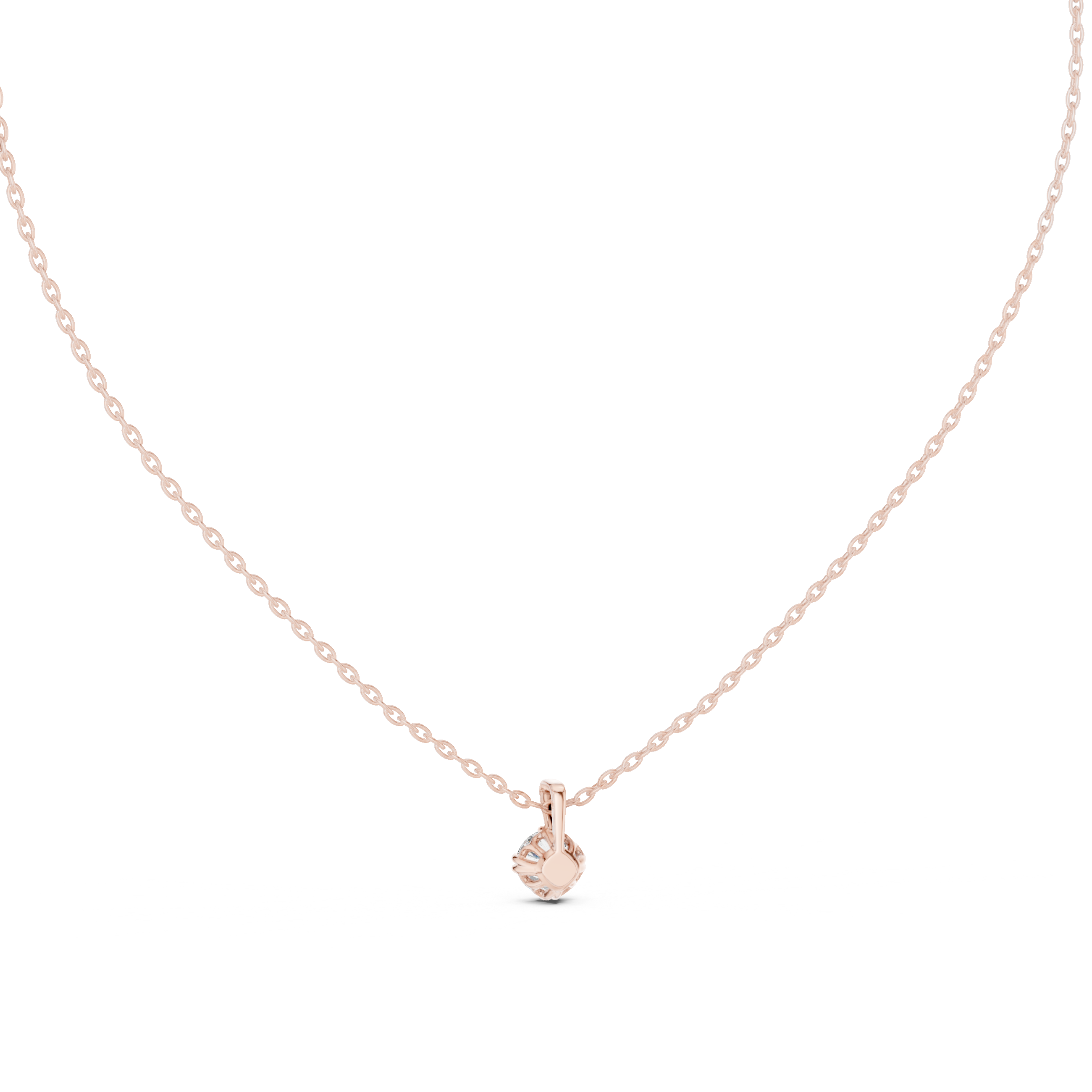 Minimal round cut solitaire diamond pendant in gold with lab grown diamond by Signora Jewels