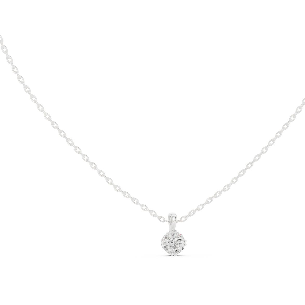 Minimal round cut solitaire diamond pendant in gold with lab grown diamond by Signora Jewels