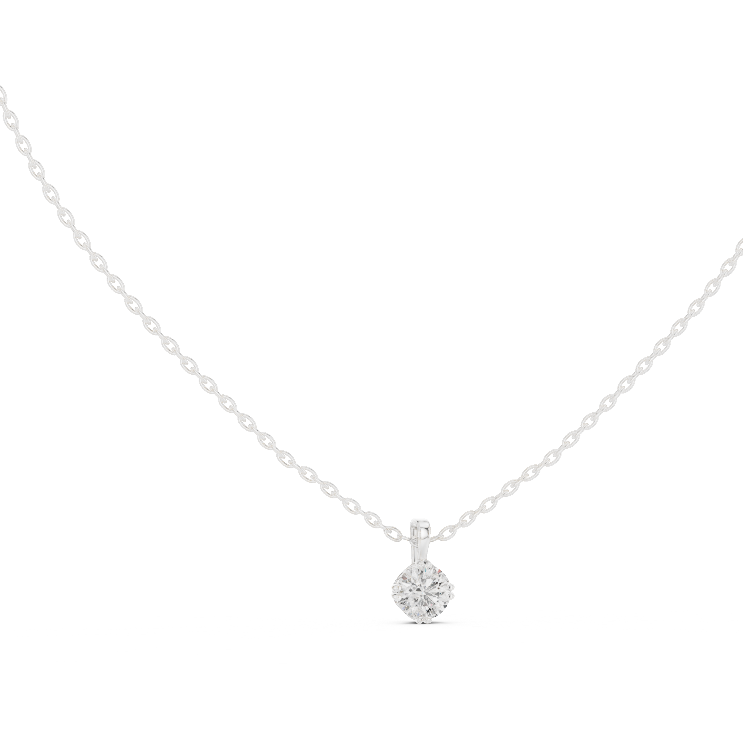 Minimal round cut solitaire diamond pendant in gold with lab grown diamond by Signora Jewels