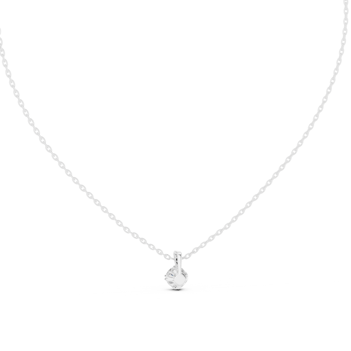 Minimal round cut solitaire diamond pendant in gold with lab grown diamond by Signora Jewels