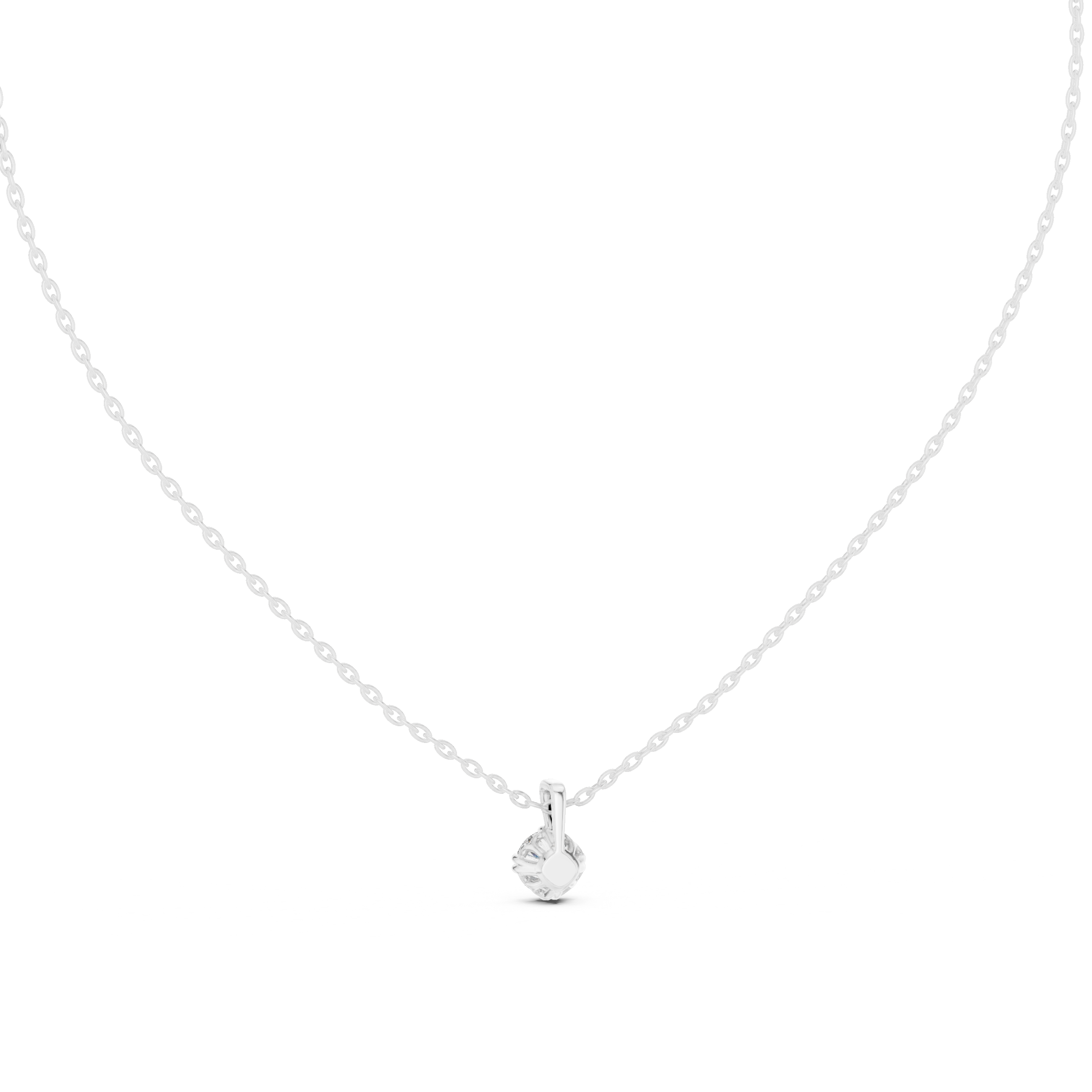 Minimal round cut solitaire diamond pendant in gold with lab grown diamond by Signora Jewels